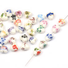Cheap Beads Wholesale 10pcs Mix Color Heart Shape Ceramic Porcelain Beads For Jewelry DIY Making Handmade Loose Charm Bead 2024 - buy cheap