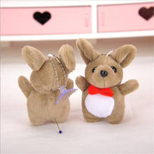1 PCS 10cm Stuffed Toy Animal Toys New Mini Bow Tie Kangaroo Plush Holiday Gift Doll Pendant Gift For Girls Wedding Decor 2024 - buy cheap