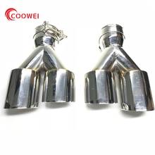One Pair Super Quality Stainless Steel 63mm inlet 76mm outlet Dual Pipe Exhaust System Muffler Car Exhaust Tip Pipes 2024 - buy cheap