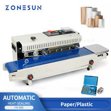 ZONESUN Automatic Continuous film sealing machine, plastic bag package machine expanded food band sealer ZS-FR900 2024 - buy cheap