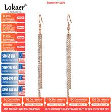 Lokaer Trendy Titanium Stainless Steel Party Tassel Earrings For Women Girls Bohemia CZ Crystal Dangle Earrings Jewelry E20084 2024 - buy cheap