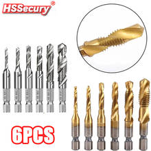 6Pcs Hex Shank Titanium Plated HSS Screw Thread Metric Tap Drill Bits Screw Machine Compound tap M3 M4 M5 M6 M8 M10 Hand Tools 2024 - buy cheap