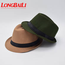 LongBaiLi Black Fedora Hats For Men Chapeu Masculino Panama White Trilby Jazz Caps Gangster Hats MEDB003 2024 - buy cheap