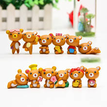 12 Pçs/set Rilakkumas Urso Dos Desenhos Animados do Anime Toy Figuras de Ação 2-3CM 2024 - compre barato