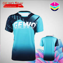 Camiseta masculina de tênis de mesa, camiseta esportiva de secagem rápida com manga curta para tênis e badminton 2024 - compre barato