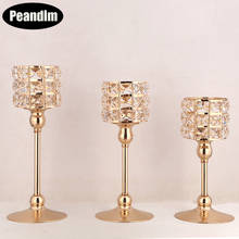 PEANDIM K9 хрустальный фонарь для свечей золотые подсвечники, свадебные центральные части, Декор для дома и вечеринок 2024 - купить недорого