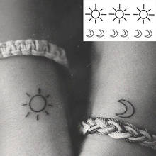 Водостойкая Временная тату-наклейка, маленький крест, солнце и луна на пальце, тату для ушей, флэш-тату, искусственная татуировка для девочек, женщин и мужчин 2024 - купить недорого