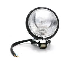 Faros delanteros Retro de Metal negro para motocicleta, luz de cabeza redonda para bicicletas/CRUISERS/CHOPPERS/BOBBER/CAFE RACER 2024 - compra barato