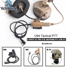 WADSN U94 Tactical PTT For TMC-RAC headset 7 kinds plug BK PTT for RAC TMC COMTAC/MSA/TCA/TRI Hunting Softair Headset Accessory 2024 - buy cheap