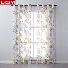 Lism-cortinas florais de tule para janela, para sala de estar, quarto, cozinha, voile, moderna, acabamento 2024 - compre barato