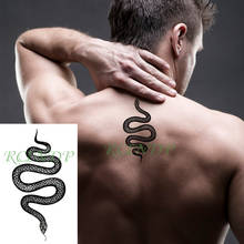Tatuagem falsa de cobra preta, adesivo temporário à prova d'água para criança, homens e mulheres 2024 - compre barato