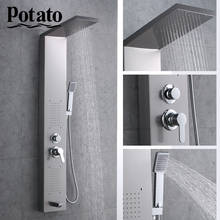 Potato Grifo de ducha cascada lluvia Panel de baño en pared Sistema de ducha con Spa masaje bidet rociador cabeza de ducha de mano p3545 2024 - compra barato