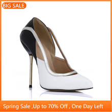 CHMILE CHAU sexys-Zapatos de tacón alto para Mujer, calzado de fiesta con puntera puntiaguda, para trabajo y oficina, en blanco y negro, 3845A-c1 2024 - compra barato