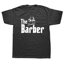 Camiseta con estampado de peluquero para hombres, camisa de manga corta de algodón, con tijeras, estilista, ropa de verano 2024 - compra barato