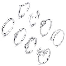 New Fashion 8Pcs Set Round Twist Weave Jewelry Female Elegant Classic Knuckle Finger Rings Women 2024 - buy cheap