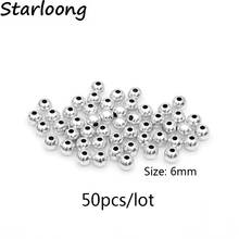 50pcs/lot zinc alloy vintage antique silver plated round charm spacer ball beads DIY jewelry making for bracelet necklace 2024 - buy cheap