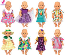 Платье для куклы reborn 18 дюймов, Одежда для куклы для девочек, детская игрушка для девочек 2024 - купить недорого