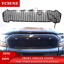 ABS Car Racing Grills With Light Front Grilles Cover Accessories Fit For Ford Ranger wildtrak T7 2016 2017 2018 2019 2024 - buy cheap