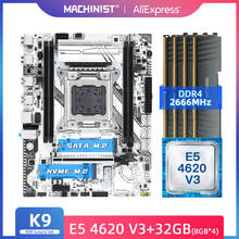 MACHINIST X99 Motherboard LGA 2011-3 Set Kit with Intel Xeon E5 4620 V3 Processor 32G(4*8) DDR4 2666 MHZ RAM M.2 NVME X99-K9 2024 - buy cheap