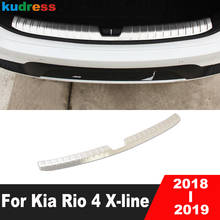 Guardabarros de coche para Kia Rio 4 x-line 2018 2019 Sedan, parachoques trasero de acero inoxidable, guardabarros de maletero, cubierta protectora de placa 2024 - compra barato