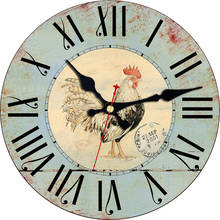 Rooster Clocks For Kitchen Round Wall Wooden Clock,Modern Farmhouse Vintage Wood Wall Clock Large Rustic Kitchen Home Dec 2024 - buy cheap