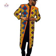 Camisa masculina de algodão 100%, roupa longo com estampa afrosca wyn789, estilo tradicional africano 2024 - compre barato