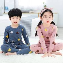 Pijama infantil para o outono, conjunto de roupas de dormir de algodão com desenho de gato e leão para meninos e meninas, roupa de dormir de 2 a 12 anos 2024 - compre barato