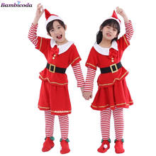 Santa Claus Costume Toddler Kids Baby Girls Christmas Clothes Costume Party Red Dress set for children gift New Year Clothes 2024 - buy cheap