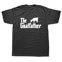 Новинка, Goatfather, футболка с изображением животного, Мужская футболка с короткими рукавами и принтом в стиле хип-хоп 2024 - купить недорого
