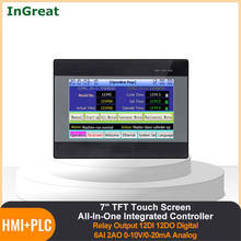 7-Inch HMI PLC Integrated Controller Relay Output 12DI 12DO 7" Touch Panel Analog 0-10V 0-20mA 6AI 2AO PLC Controller with HMI 2024 - buy cheap