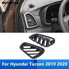 Cubierta de salida de ventilación de aire acondicionado para coche, embellecedor de marco de decoración Interior, accesorios de fibra de carbono para Hyundai Tucson 2019 2020 2024 - compra barato