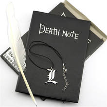 A5 Anime Death Note Notebook Set Leather Journal and Necklace Feather Pen Journal Death Note Pad for Gift D40 2024 - buy cheap