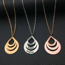 Personalized Family Gift Engrave Letters Waterdrop Name Pendants Necklace Custom with 3 Names YP3203 2024 - buy cheap