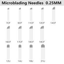 100pcs White 0.25mm Microblading Needles for Tattoo Lamina Tebori 7 9 11 12 14 Flex Blades U Shape Permanent Makeup Needle Blade 2024 - buy cheap