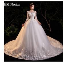 Fashion Light Wedding Dresses New Plus Size Bride Gowns Sweetheart Long Train French Deam Real Vedio Mariee Noiva Luxury Lace 2024 - buy cheap