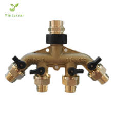 4-Way Hose Splitter Brass Male Connector Water Distributor Hose Connector with Copper Connector for Outdoor Tap and Faucet 2024 - buy cheap