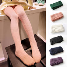 Collants de cor para bebê listrado vertical criança meia-calça de malha para crianças meninas meias escola ballet meias 2024 - compre barato