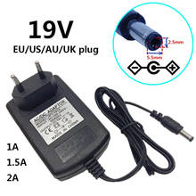 Adaptador de corriente de 19 V, 1A, CA a CC, 19V1A, 100V-240V, Adaptador convertidor de 19 voltios, 1000mA, enchufe EU, US, UK, AU, 5,5mm x 2,1mm-2,5mm 2024 - compra barato