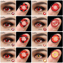 2pcs Cosplay Anime Eyes Lenses Yearly Color Contact Lenses for Eyes Halloween Red Colored Lenses Beauty Makeup Eye Contacts Lens 2024 - compre barato