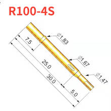 Sonda de prueba de resorte de Metal cóncavo, herramienta de sonda de resorte niquelado de 38,3mm de largo para instrumentos industriales, R100-4S 2024 - compra barato