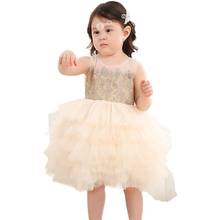 Backless Princess Gold Bow Baby Dress for Girl Baptism Christening 1st Birthday Party Newborn Gift Infant Tutu Girls Gown CL344 2024 - buy cheap