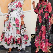 Вечерние платья для женщин, новинка 2021, элегантное платье в африканском стиле на весну и лето, Дашики с цветочным принтом, длинное платье, женская одежда 229 # 2024 - купить недорого
