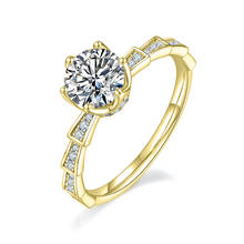 GEM'S BALLET 925 Sterling Silver Moissanite Ring 1ct  D Color Moissanite Diamond Women's Engagement Ring  Pass Diamond Test 2024 - buy cheap