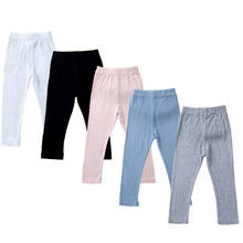 Leggings clássica outono cor sólida para meninas leggings para crianças pequenas calças elásticas 9m-4t 2024 - compre barato