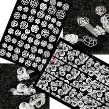 White Flower Nail Sticker 3D Manicure Decals for Nails Design Sticker Back Glue Transfer Foil Set of Nail Art Sticker Decoration 2024 - buy cheap
