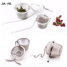 Durable Silver Reusable Stainless Mesh Herbal Ball Tea Spice Strainer Teakettle Locking Tea Filter Infuser Spice 4 Sizes HOT 2024 - buy cheap