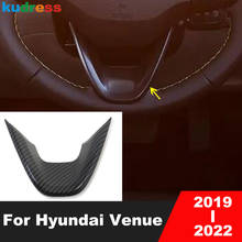 Cubierta de volante Interior de coche, embellecedor de Panel de decoración, accesorios de pegatinas, fibra de carbono 2019, para Hyundai Venue 2020 2024 - compra barato