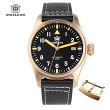 STEELDIVE CuSn8 Bronze Pilot Men Watch NH35 Automatic Mechanical Watches Vintage Military Simple Style Sapphire Waterproof 20Bar 2024 - buy cheap