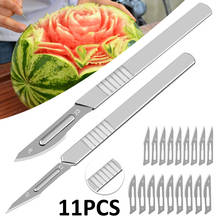 Scalpel Sterile Blades with 10 Replacement Blades Animal Surgical Blade with Handle DIY Cutting Tool for Biology Anatomy Cutting 2024 - buy cheap