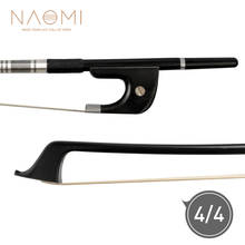 NAOMI German Style 4/4 Double Bass Bow Carbon Fiber Bow Round Stick Ebony Frog Paris Eye Inlay Durable Use 2024 - buy cheap
